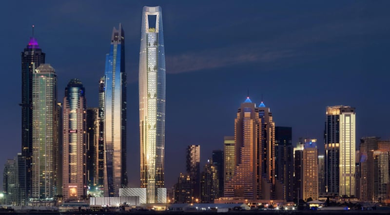 تصاویر جدید: بلندترین هتل جهان، Ciel Dubai Marina، هم‌اکنون رزرو پذیرش می‌کند