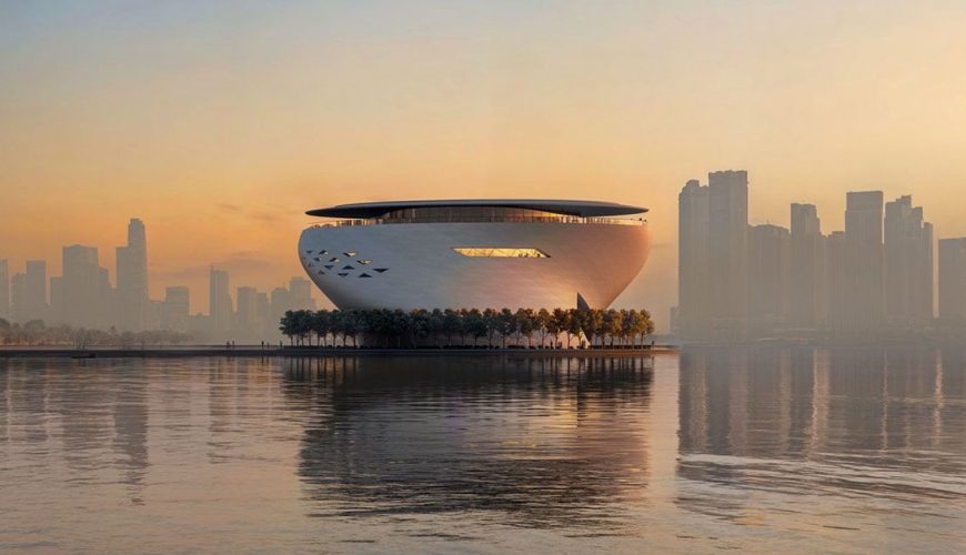 شیخ محمد از موزه DUMA، موزه شناور هنری در خلیج دبی رونمایی کرد