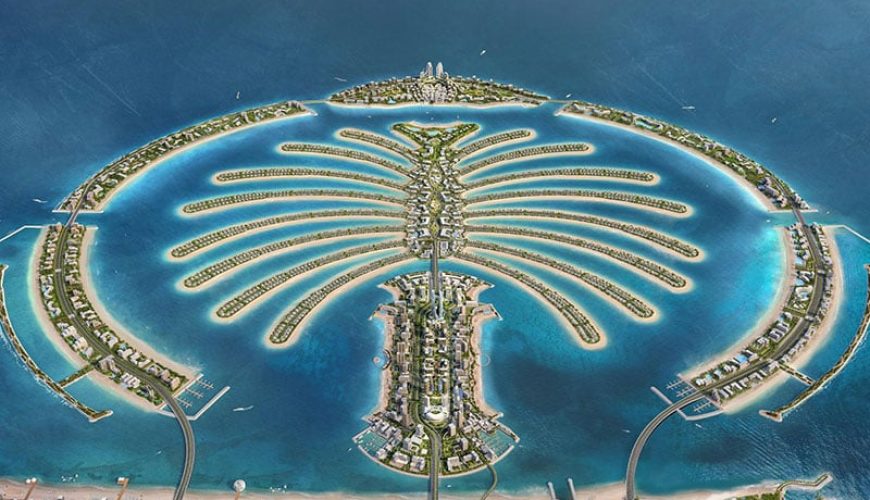 تصاویری جدید از ویلاهای ساحلی در جزیره پالم جبل علی دبی در حال شکل‌گیری