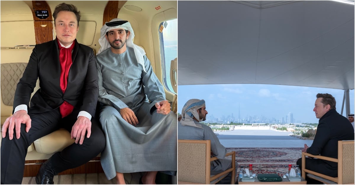 در تصاویر: دیدار شیخ حمدان با ایلان ماسک در دبی
